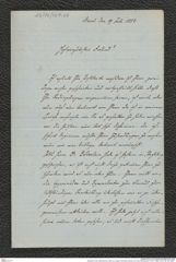 Nachlass Franz Steindachner, Brief von Gustav Schneider (senior) an Franz Steindachner (19.07.1882), Inv.Nr. 461.28, Seite 1